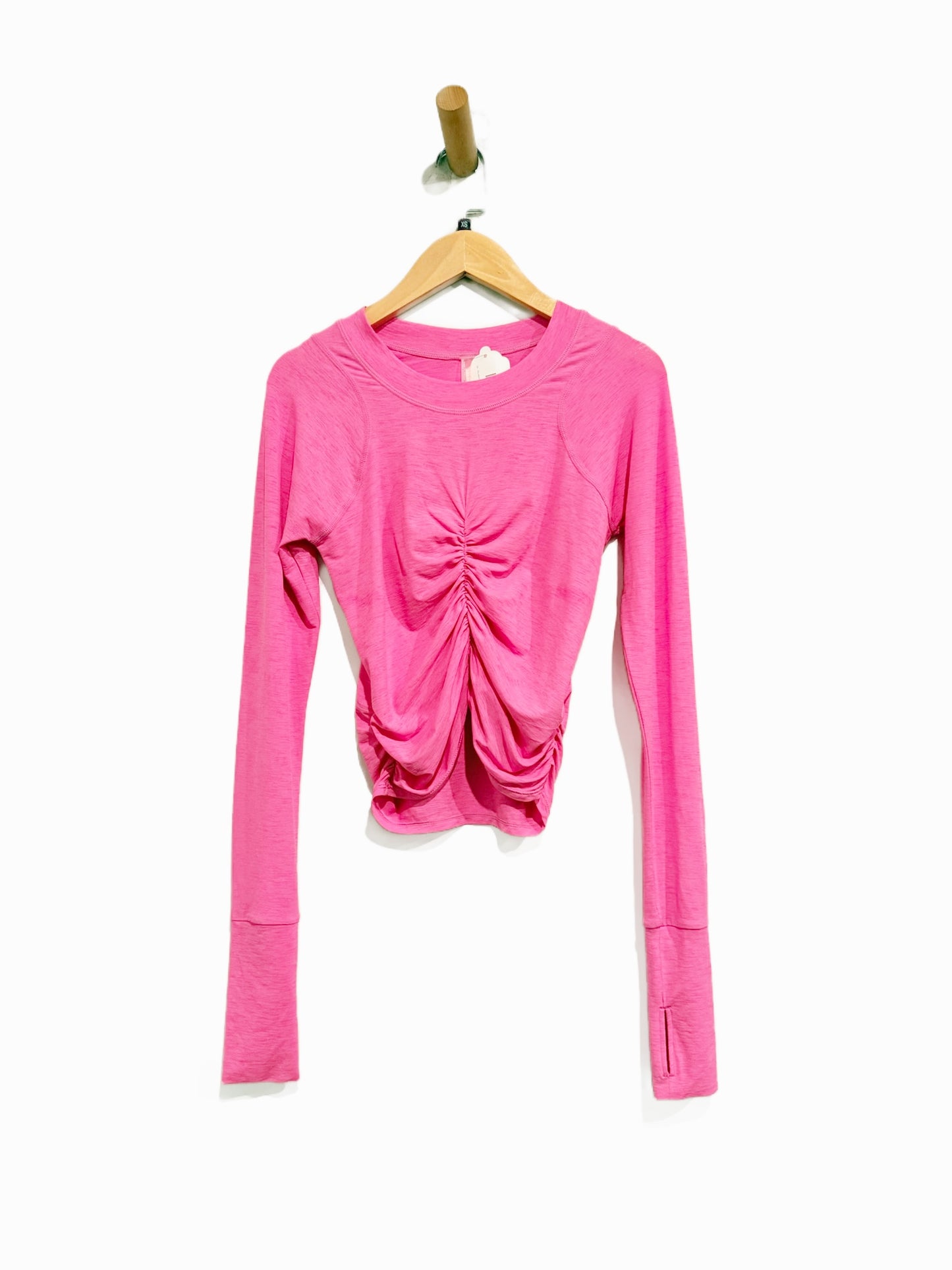 Free People Movement Tempo Ruched Long Sleeve Top in Fuchsia Flirt - XS