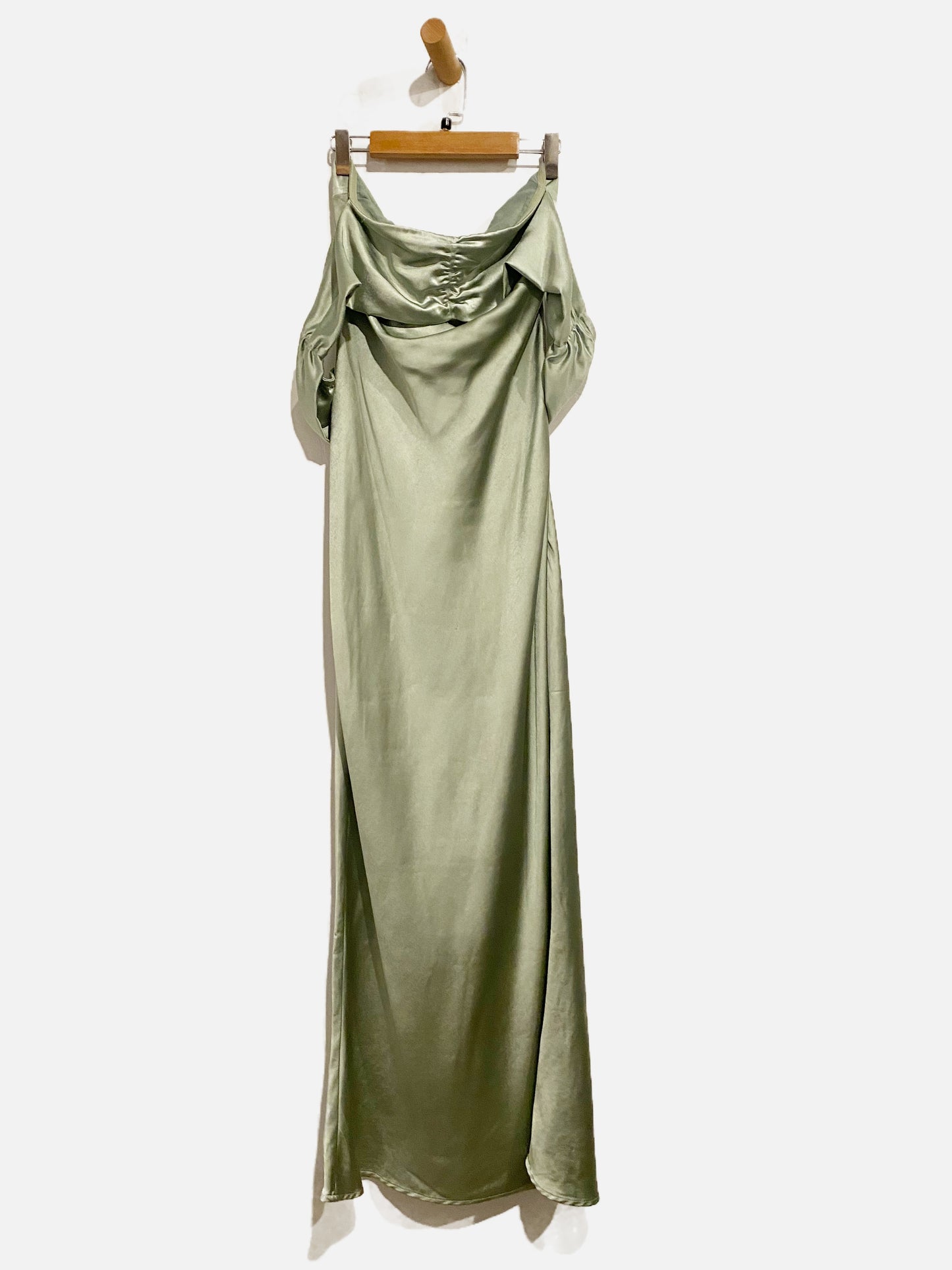 Princess Polly Green Satin Midi Dress - 4