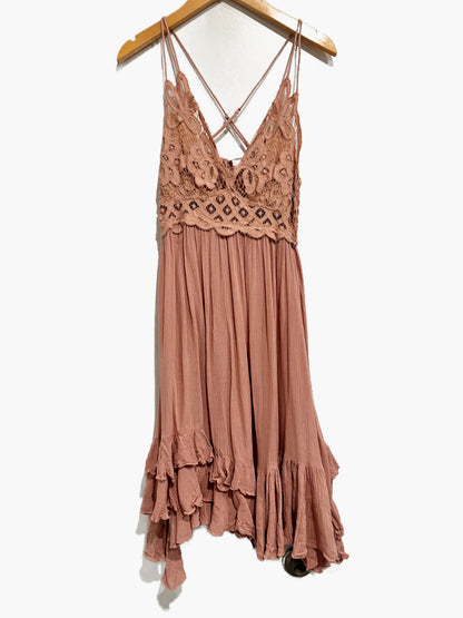 Free People Adella Slip Mini Dress in Rose