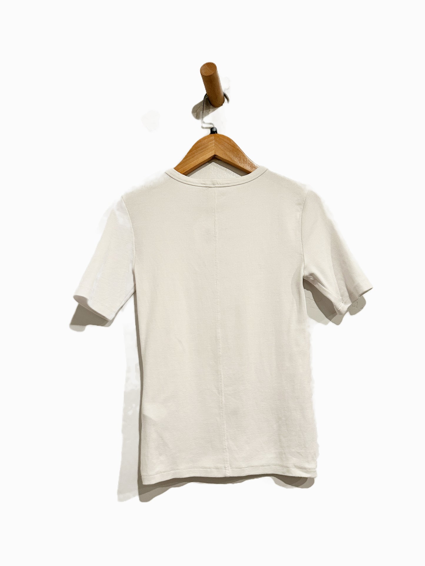 Madewell White Ribbed Elbow Tee - XXS