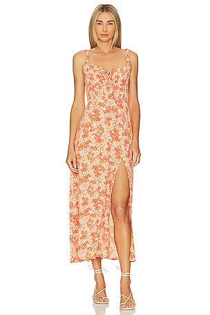 ASTR Orange Floral Maxi Dress - XS