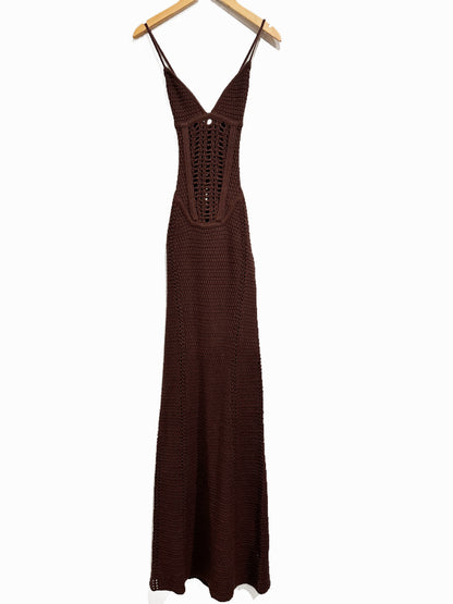 Babyboo Xanthe Maxi Dress in Plum Brown - XS