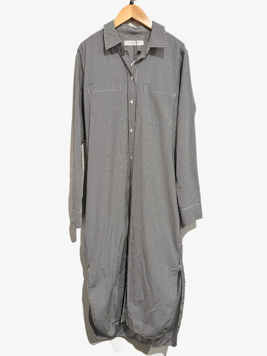 Everlane Blue and White Stripe LS Shirt Dress - 8