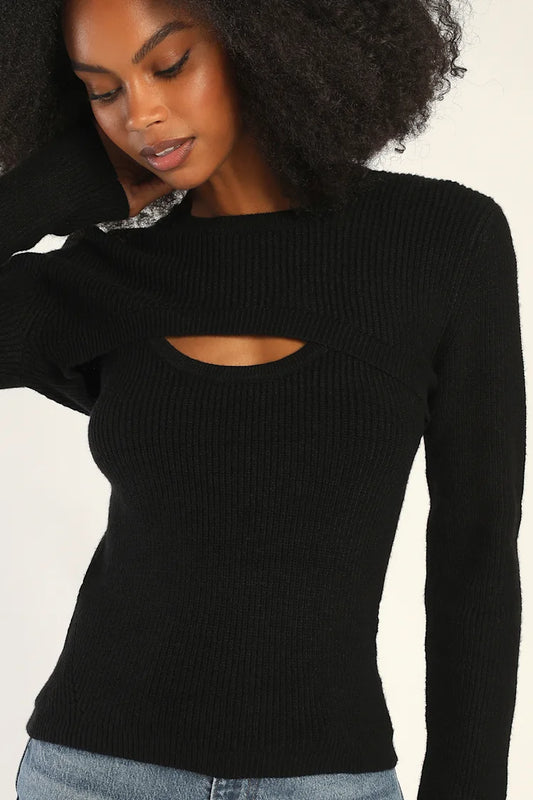 Abercrombie & Fitch NWT Black Ribbed Sweater Set - XL