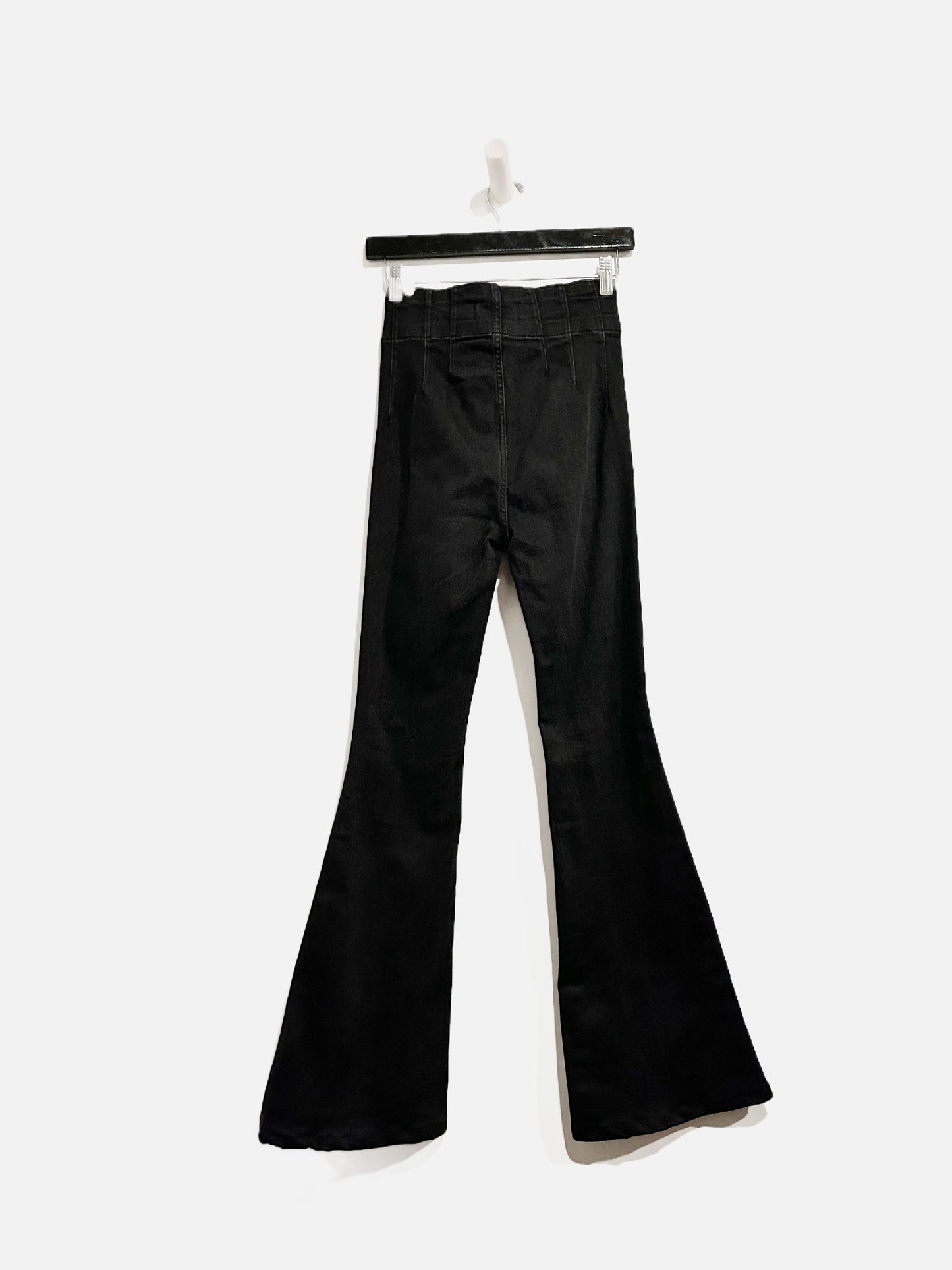 Free People Jayde Flare Jeans in Black Onyx - 25