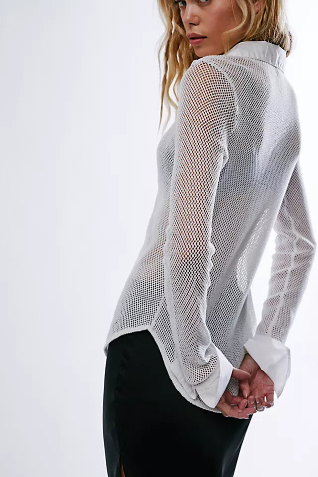 Free People Siggi Button Down Shirt in Optic White - Small