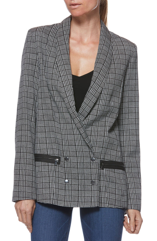 Paige Black and White Houndstooth Blazer - Small