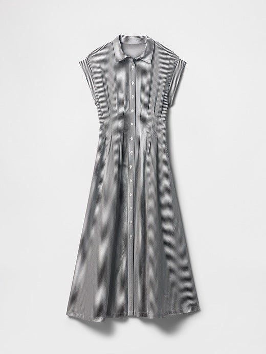 Gap NWT Poplin Midi Shirtdress in Black Stripe -  Small