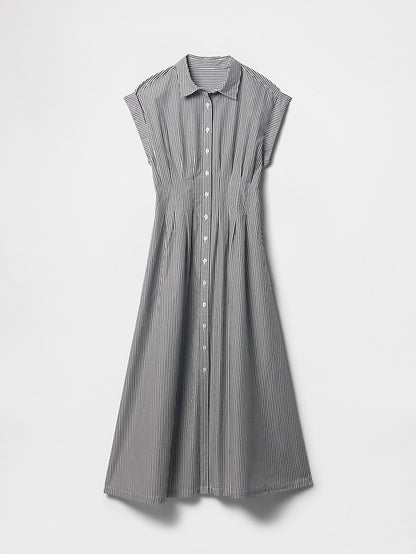 Gap NWT Poplin Midi Shirtdress in Black Stripe -  Small