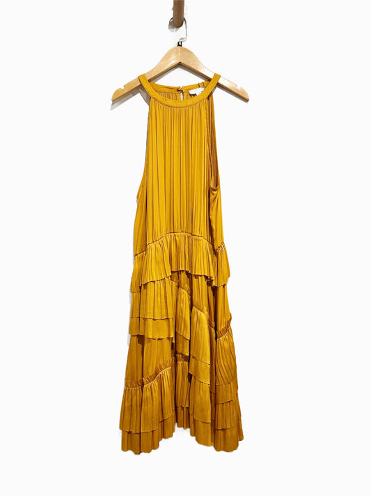 Current Air Yellow Ruffle Mini Dress - Large