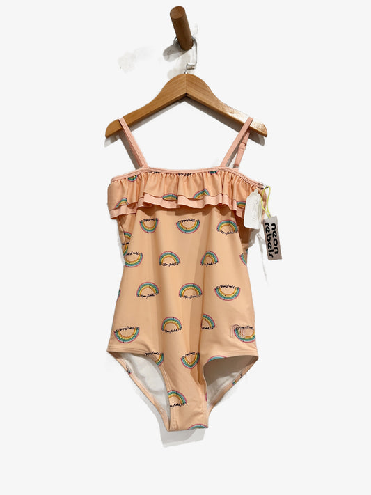Neon Rebels Pink Rainbow Print One Piece - 10Y