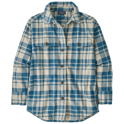 Patagonia Heavyweight Fjord Flannel Overshirt in Ice Caps: Wavy Blue - Medium