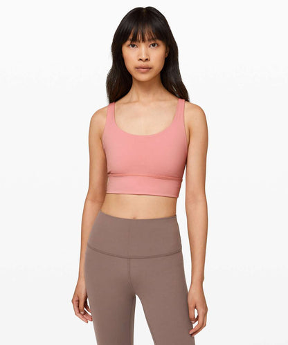 Lululemon Energy Bra Long Line in Peach Pink - 14