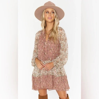Show Me Your Mumu Birdie Floral Mini Dress - Medium