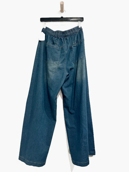 Pleated Wide Leg Pants - Medium