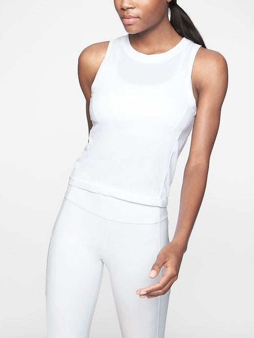 Athleta Renew Ribbed Tank in White - XS