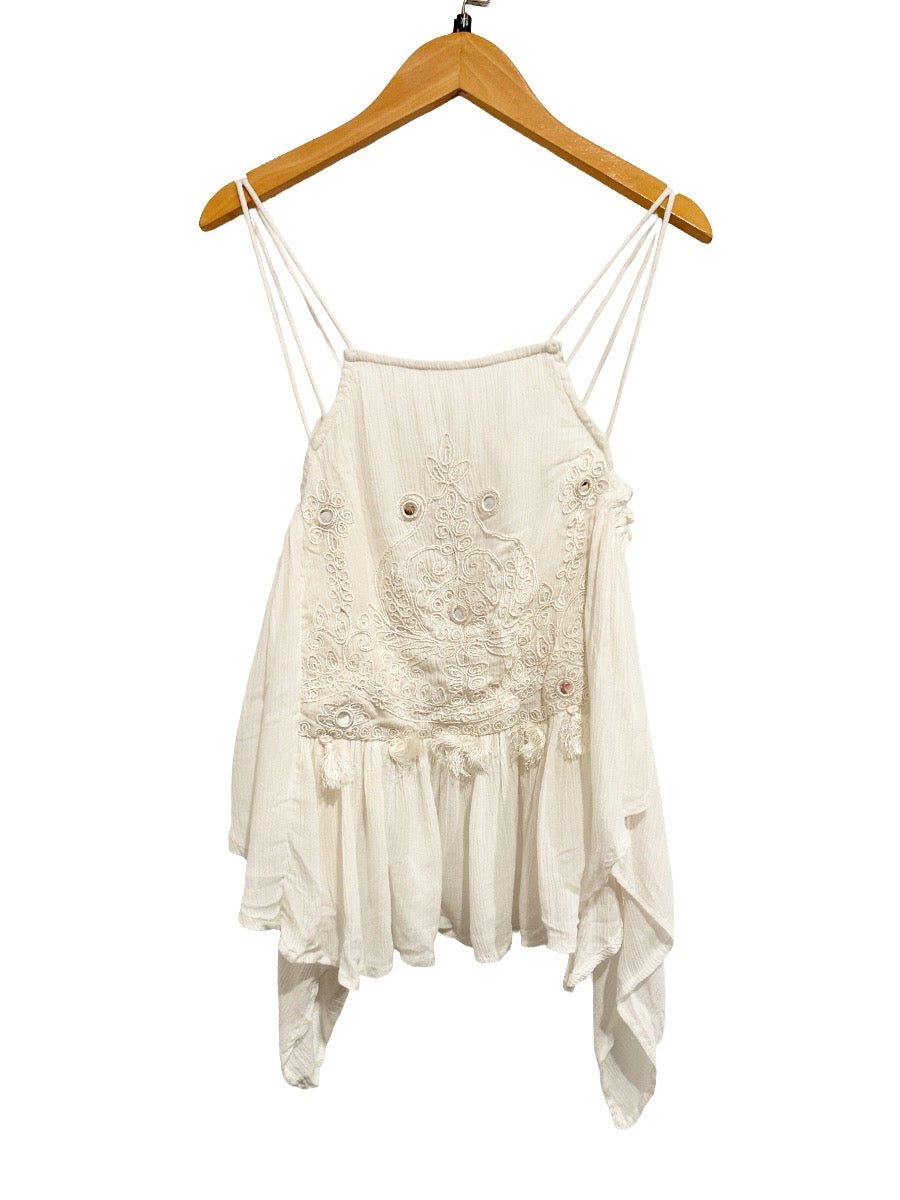 Raga NWT The Dreamer Embroidered Cami Top in White - XS