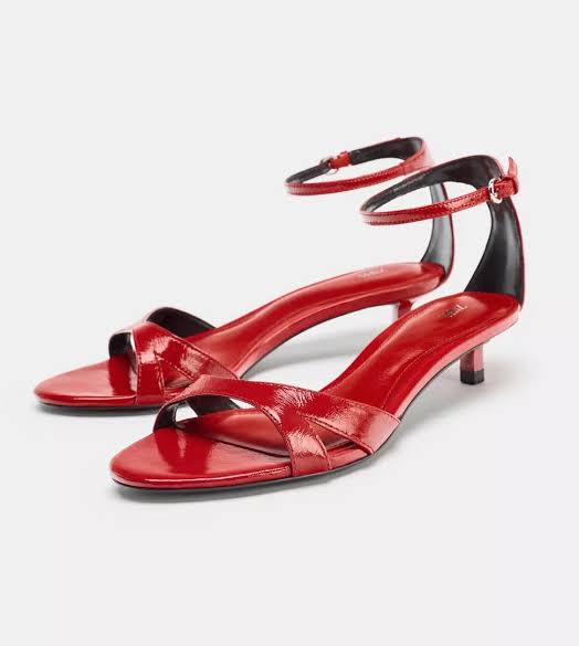 Zara Red Kitten Heel Sandals - 41