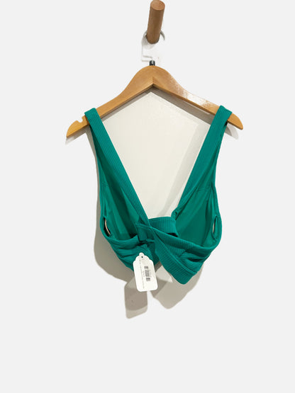 alo Ribbed Destination Bra in Green Emerald - Small