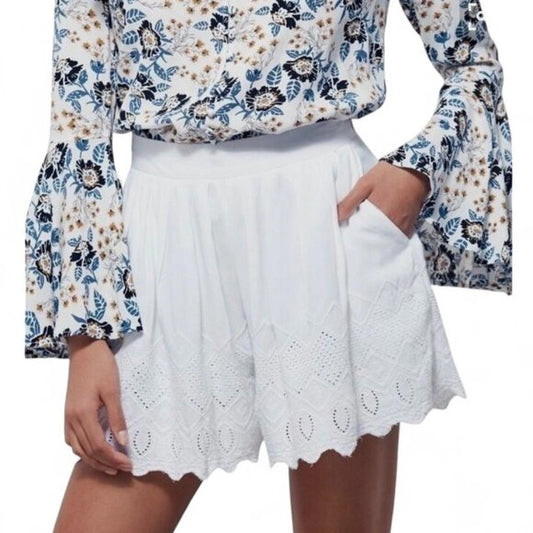 Free People White Eyelet Shorts - 0