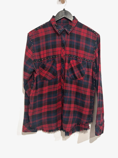 Rails Rex Studded Shirt in Scarlet Navy Coal - Small