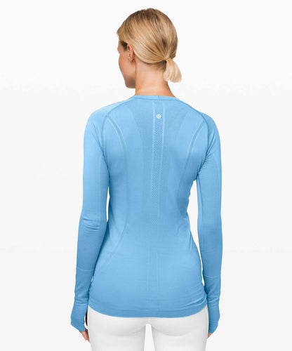 Lululemon Swiftly Tech Long Sleeve Crew in Aqua Smoke - 4