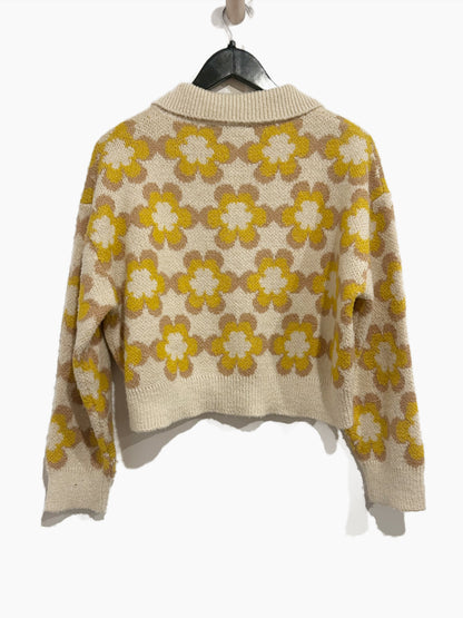 Industry Yellow Flower Cardigan - Medium