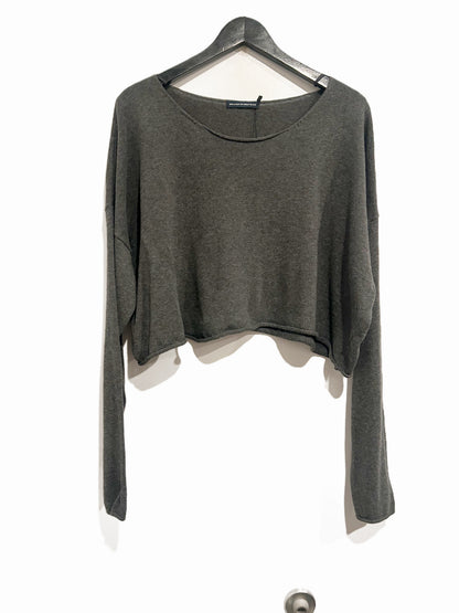 Brandy Melville Dark Gray Cropped Sweater - OS