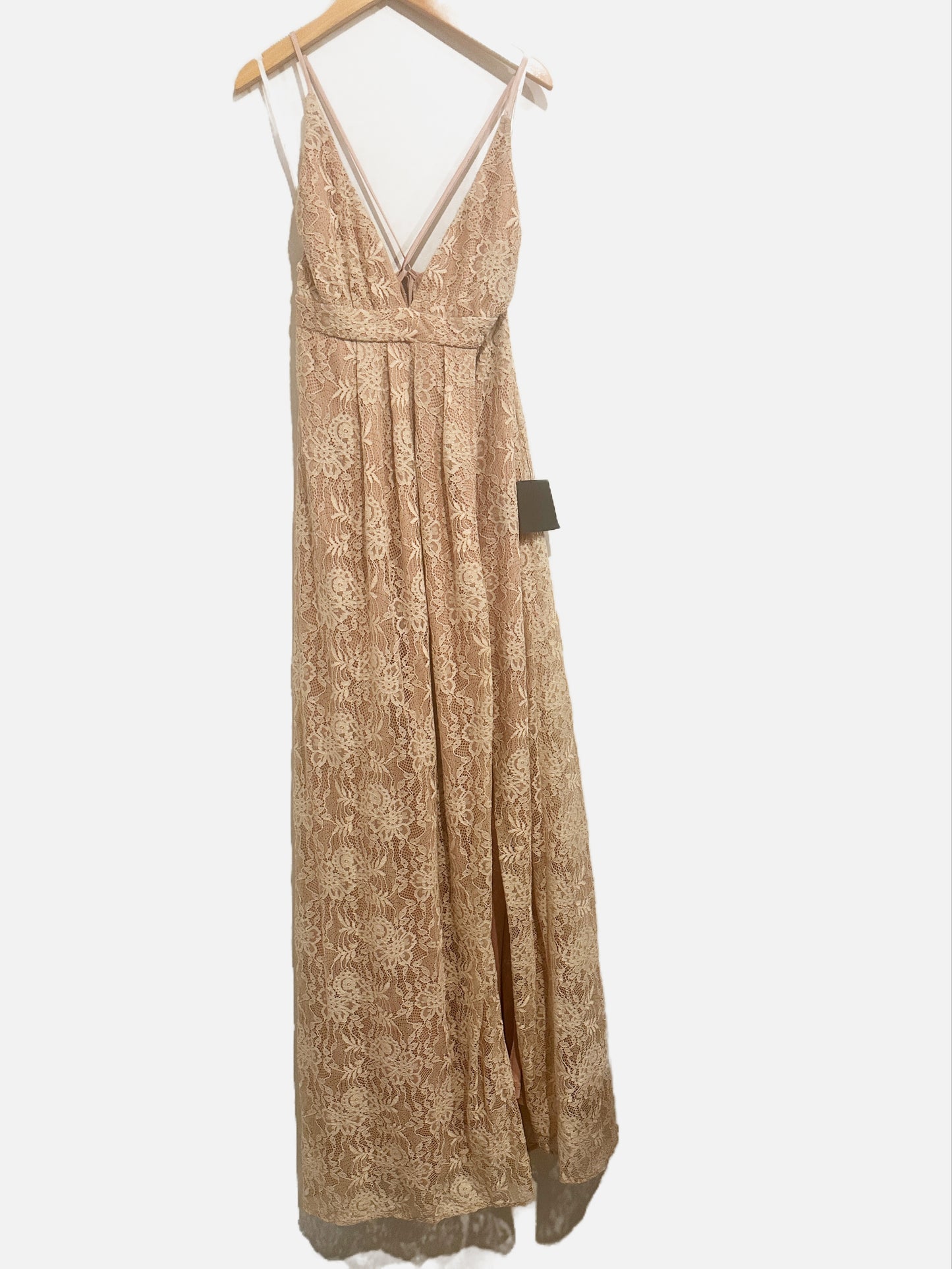 Lulus Stolen Moments Dusty Pink Lace-Up Lace Maxi Dress - Medium