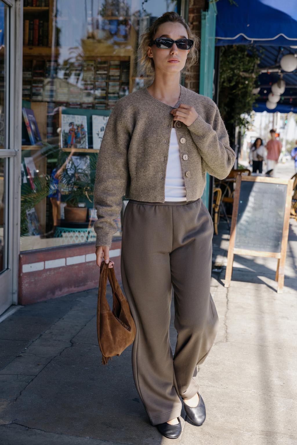 Zara Soft Knit Cardigan in Metal Brown - Medium