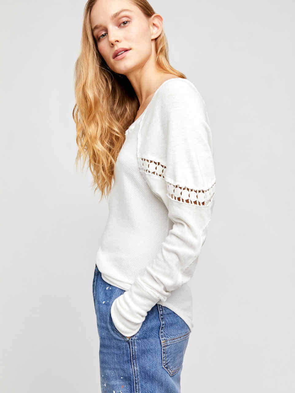 Free People Luella Tee in Ivory - Small
