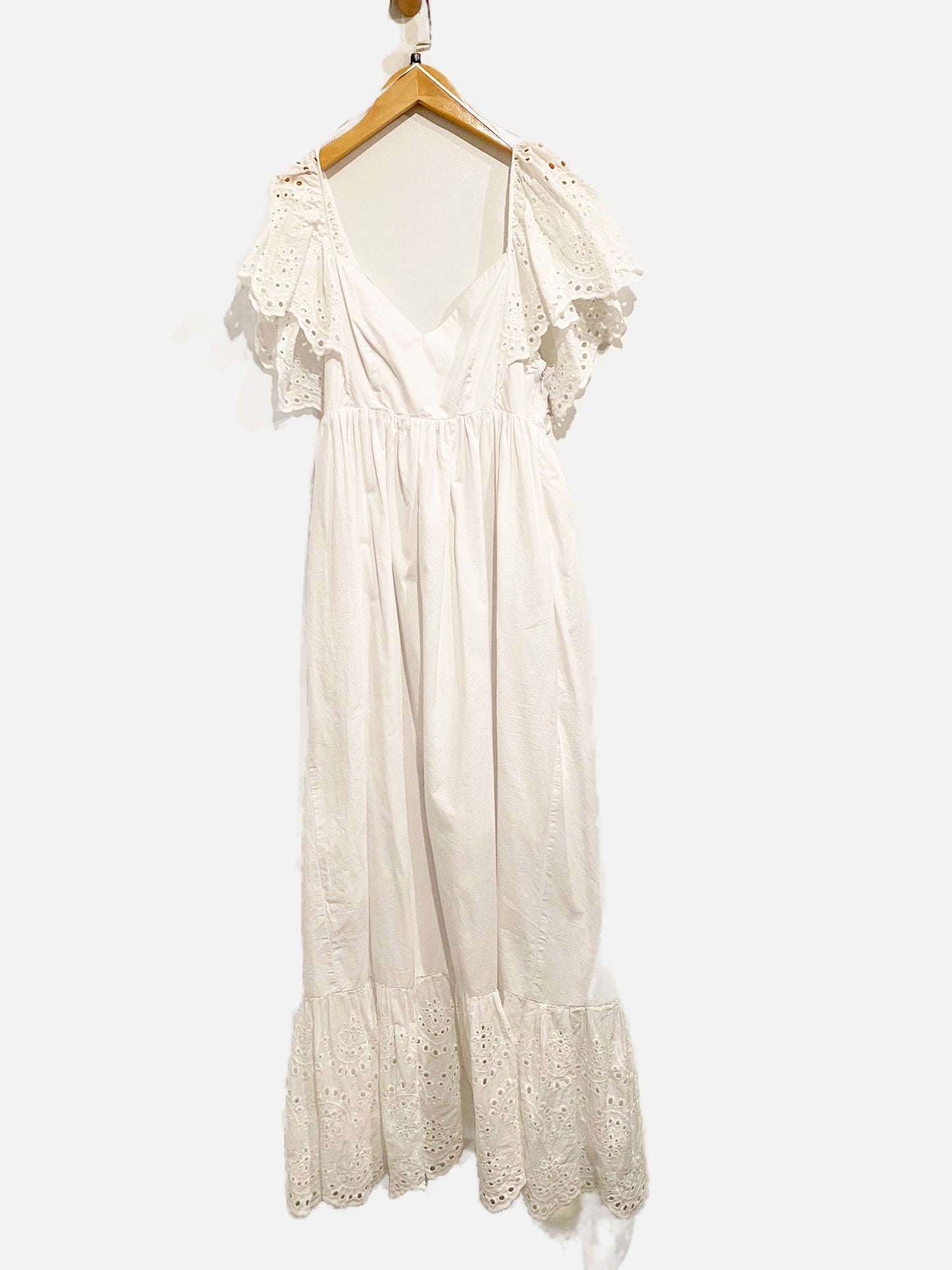 Sugar Lips White Eyelet Midi Dress - XS