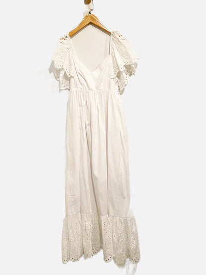 Sugar Lips White Eyelet Midi Dress - XS