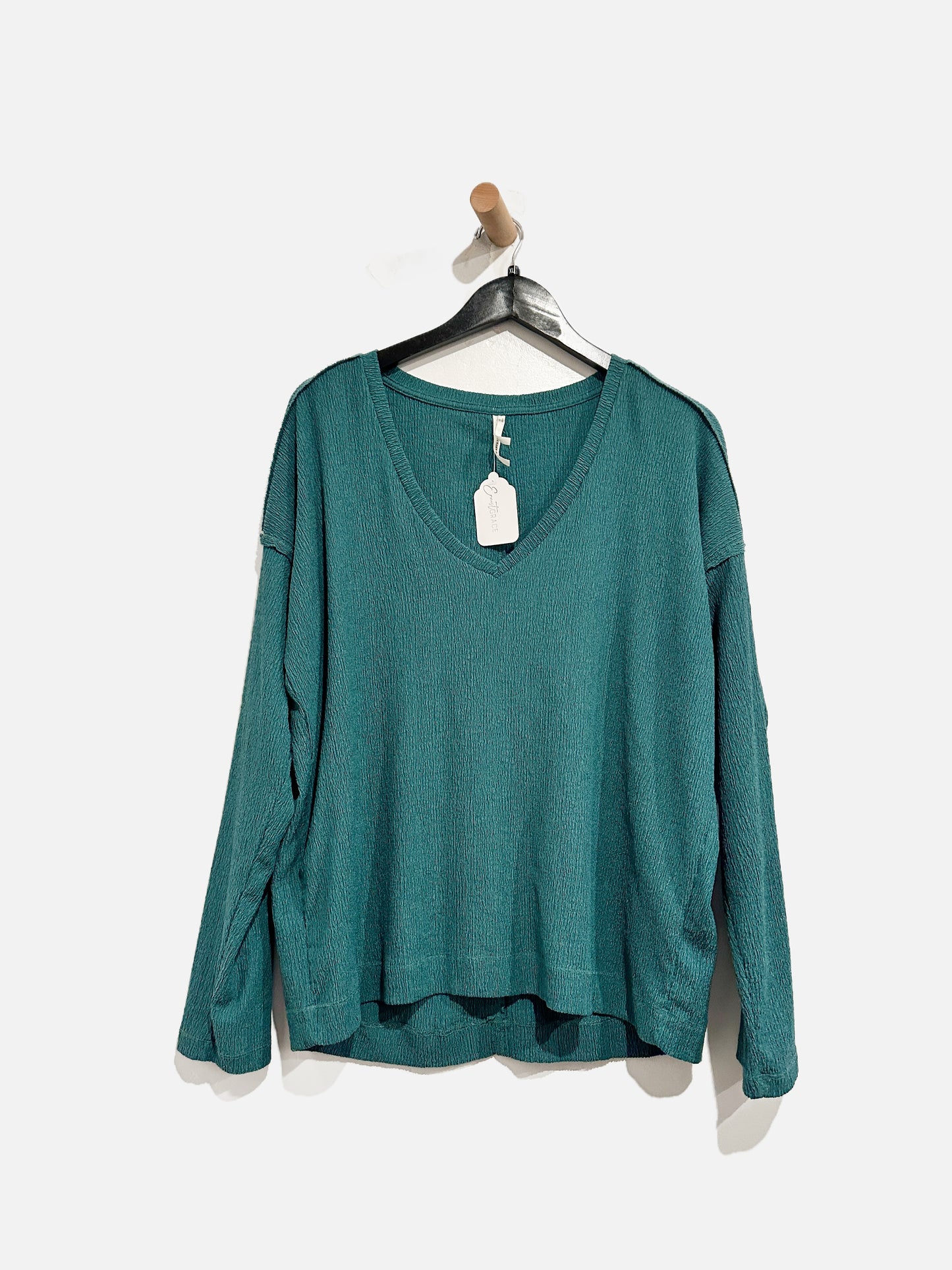 Anthropologie Green V Neck - Large