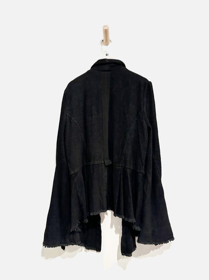 Free People Throwback Black Corduroy Military Jacket - Medium