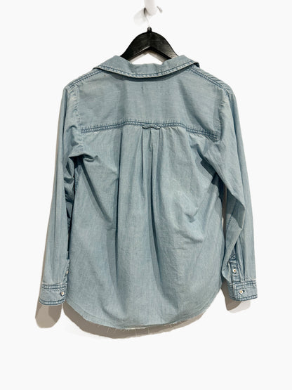 Anthropologie Pilcro Ruffled Denim Button Down - XS