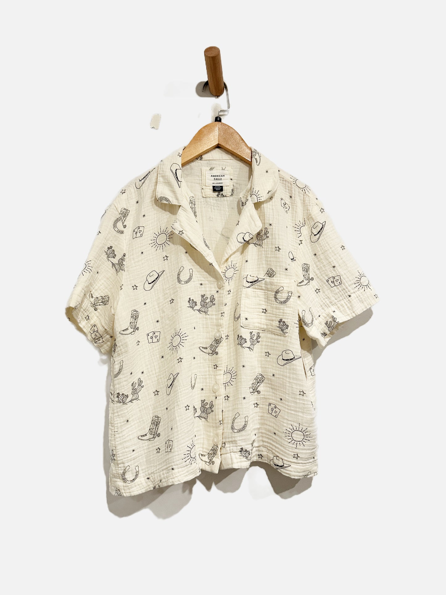 American Eagle White Western PJ Set-Small