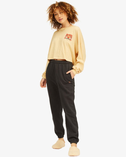 Billabong Beach Friend Cropped LS Tee in Raffia - Small