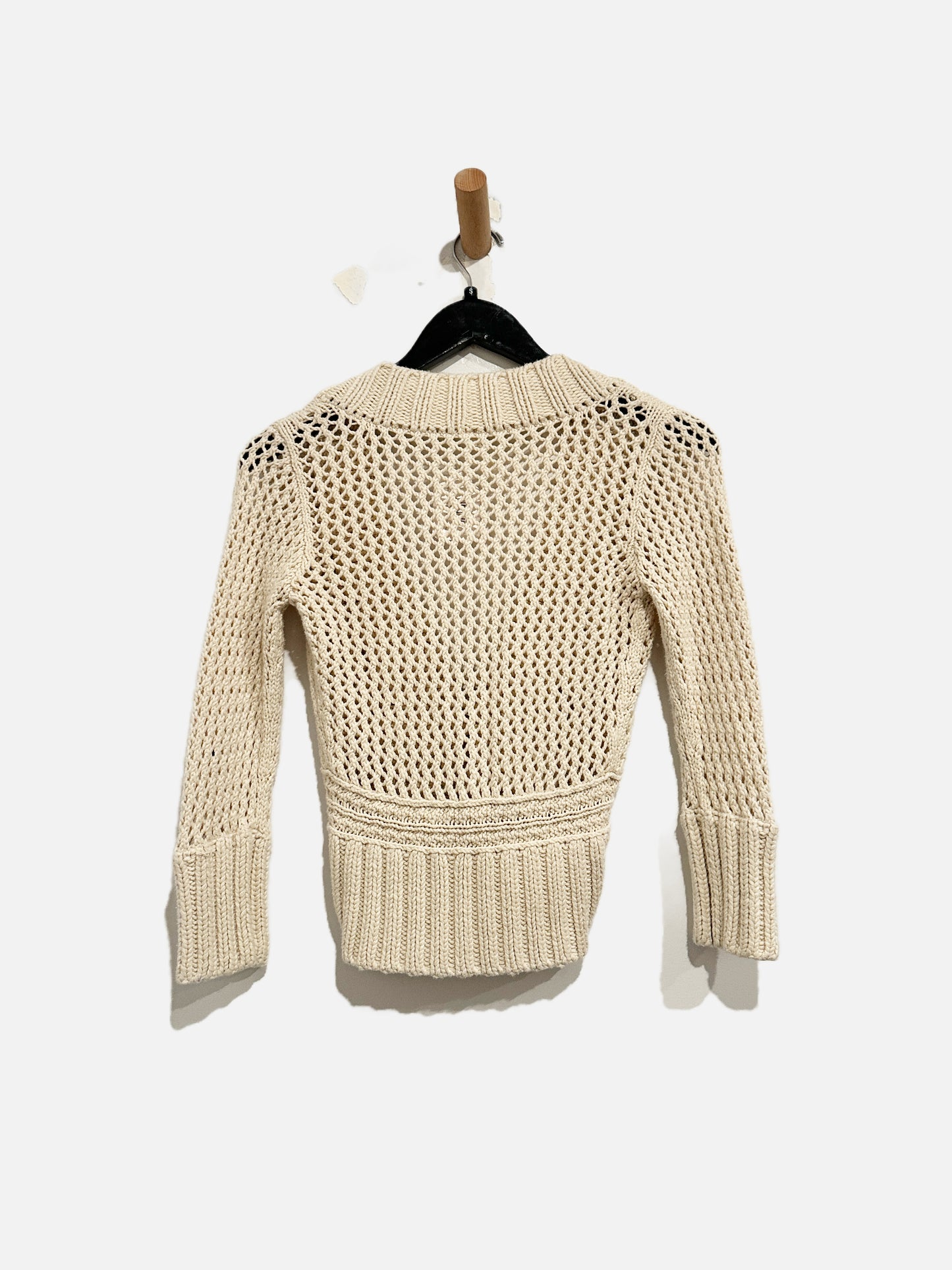Free People Cream Cable Knit Sweater -Small