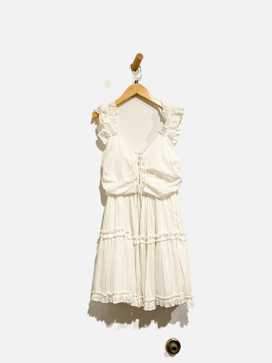 Mustard Seed White Ruffle Mini Dress - Medium