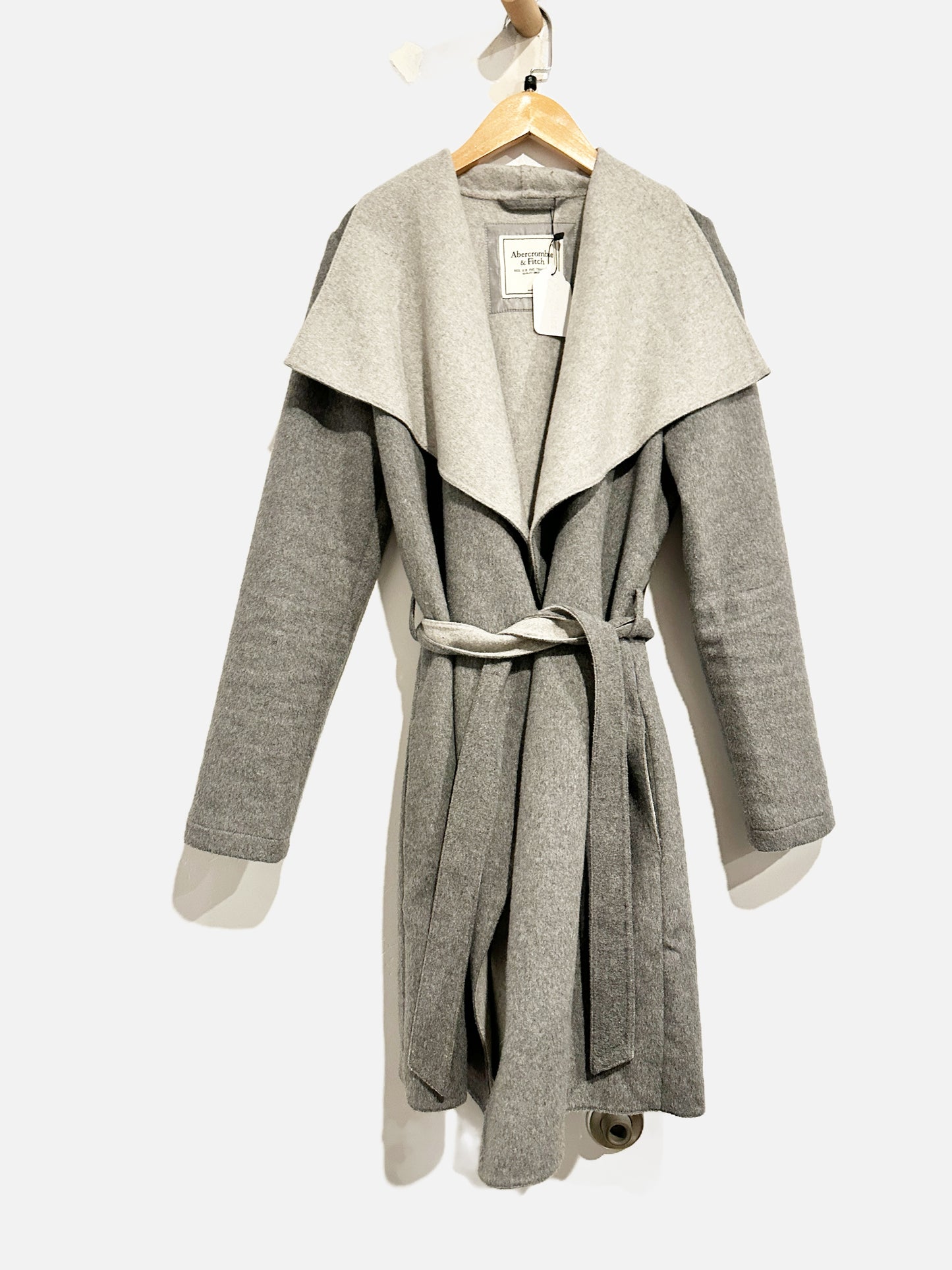 Abercrombie Grey Wool Coat - Small
