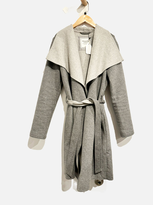 Abercrombie Grey Wool Coat - Small