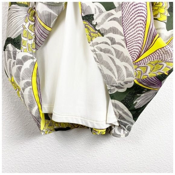 Lulus Think Vice Olive Green Print Swing Dress Size Small
