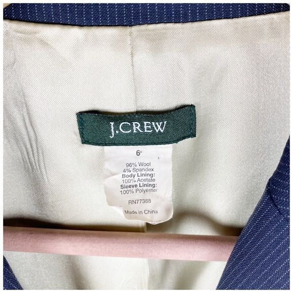 J.Crew Navy Pinstripe Blazer Size 6