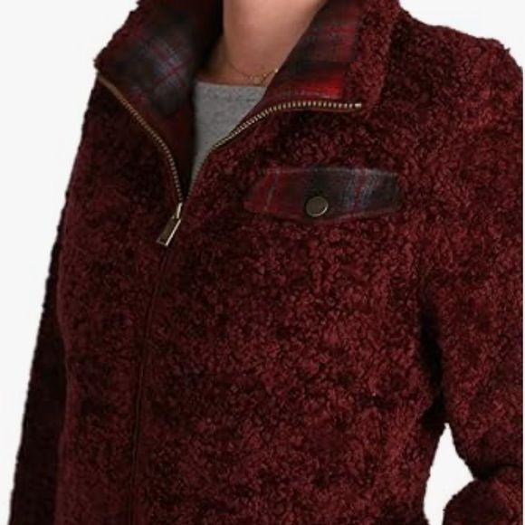 Pendleton Burgundy Fuzzy Jacket Size Medium