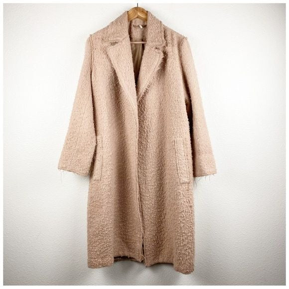 Helmut Lang Shaggy Brown Alpaca/Wool Coat Size Small