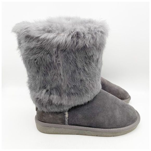 Ugg Australia Gray Sheepskin Boots Size 8