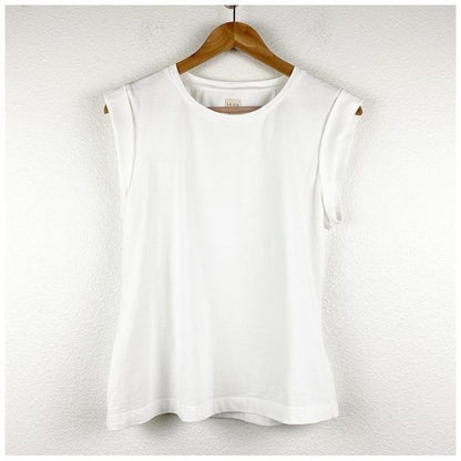 La Vie Rebecca Taylor Clean Jersey Tee In Milk Size Large