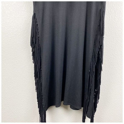 Riller and Fount Black Fringe Duster Size 3/Large