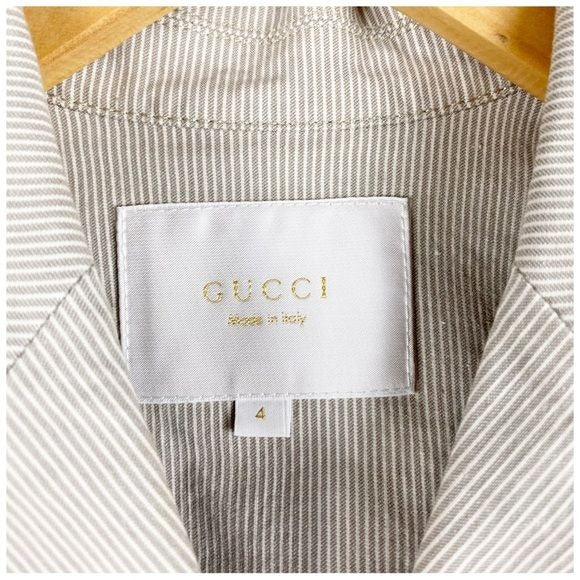 Gucci Tan Stripe Utility Jacket - 4T